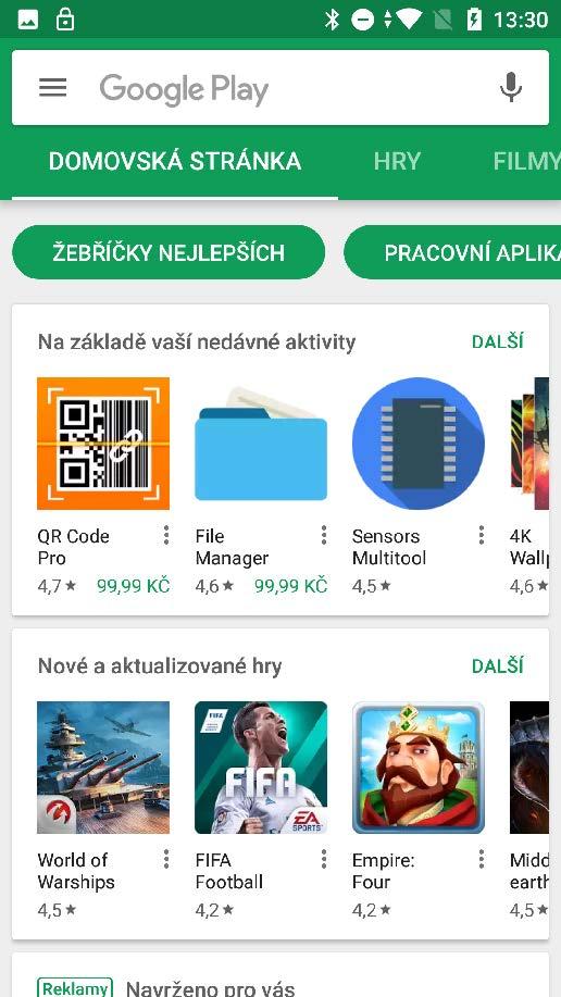 Přepínání běžících aplikací V přístroji Xiaomi lze spouštět více aplikací najednou.
