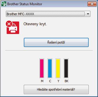 B Odstraňování problémů Použití displeje LCD. Postupujte podle pokynů na displeji LCD.. Viz instrukce v následující tabulce chybových hlášení a zpráv o údržbě. 3.