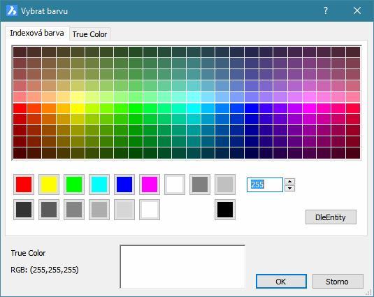 BricsCAD > Tabulky stylů tisku CTB a STB Barva Ve výsuvné nabídce vyberte barvu, kterou se mají entity vytisknout.