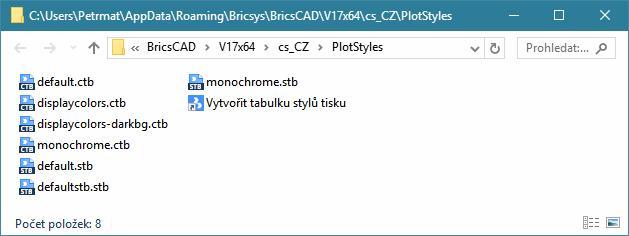 Průvodce založením tabulky stylů tisku BricsCAD > Tabulky stylů tisku CTB a STB Chcete-li založit nové soubory CTB či STB, postupujte takto: Z nabídky BricsCADu zvolte položku Soubor > Správce stylů