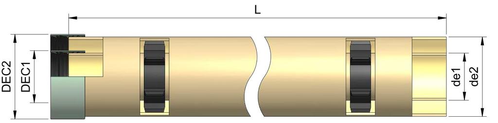 Dvojité potrubí A02 Netlakové trouby Pro tepelně izolované potrubí na mostech nebo při použití v území s ochranou vodních zdrojů lze použít HOBAS potrbí na principu trouba v troubě.