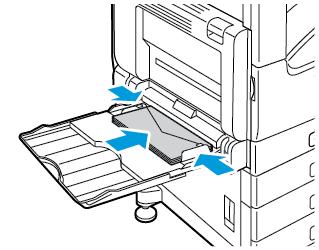 Papír a média 3. Obálky č. 10, C5, DL nebo Monarch vkládejte chlopněmi nahoru a delší stranou směrem do tiskárny.