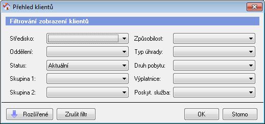 jednotlivých sloupců. Na tlačítku Tisk seznamu klientů se interaktivně zobrazuje ikona podle toho, jestli bude sestava tištěna na šířku nebo na výšku. 1.