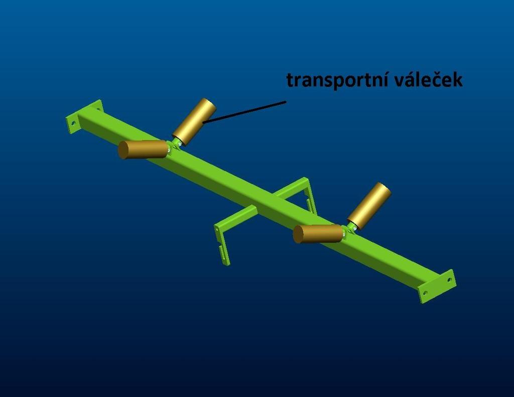 3. Nasaďte horní transportní válečky do