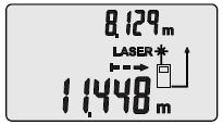 nasměřujjte laserový paprsek na cíl a zmáčkněte tlačítko dynamického měření Při měření se Vám uloží a