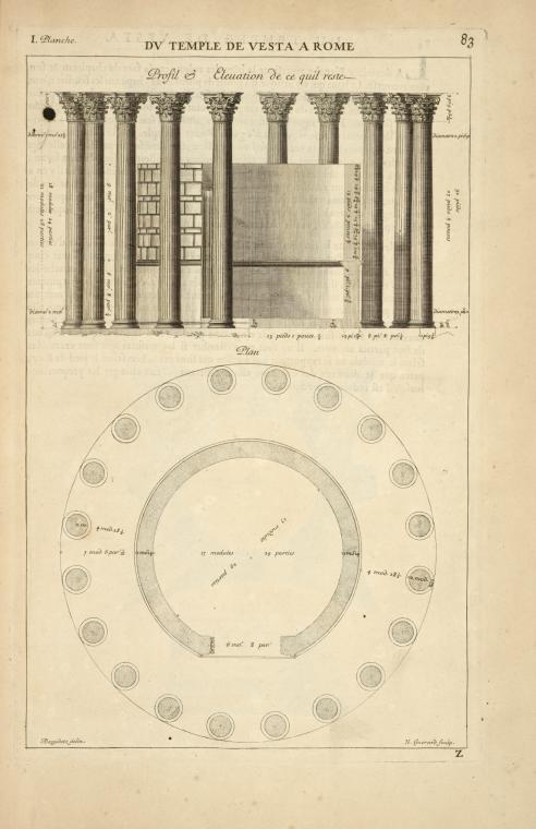 Obrázek 5 Nákres půdorysu Vestina chrámu z roku 1682 (<http://digitalgallery.nypl.