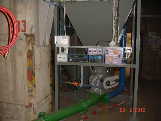 Na následujícím obrázku č. 8 je možné vidět instalaci ochranného systému RSBP spol. s r.o. na potlačení výbuchu HRD systém, a to na zásobníku peletek.
