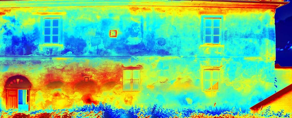 Termografie pasivní Pohled na vlhkou stěnu