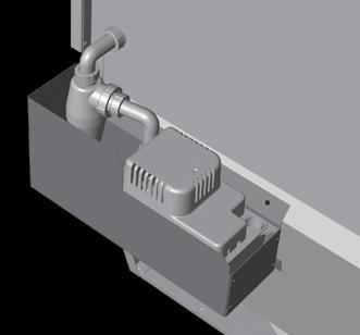 7 Skříň výstupu vzduchu 8 Čerpadlo kondenzátu Pokud je potřeba přizpůsobit jednotky TopVent pro použití v prostorách s nízkým stropem, lze namísto vyústky Air- Injector namontovat skříň výstupu