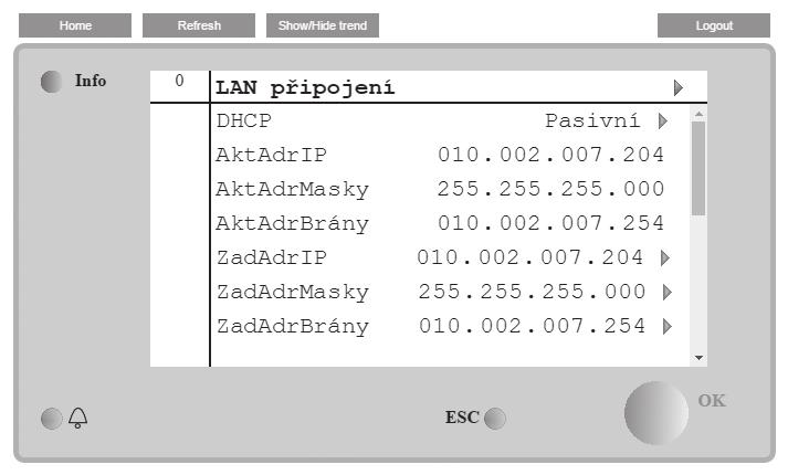 Ovládání (HMI@Web připojení a instalace k PC a LAN/WAN) 4.