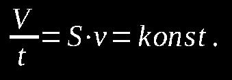 Objemový průtok Q V = S.v objemový průtok ([Q V ] = m 3.s -1 ) Proudí-li kapalina potrubím, které se zužuje, proteče stejné množství kapaliny širokým i úzkým místem kapaliny.