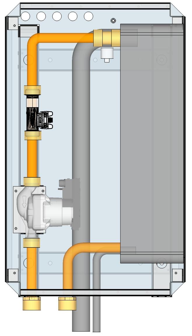 Projekční podklady hydraulického okruhu Vybavení vnitřní jednotky 1 1. Výměník chladivo/voda 2. Oběhové čerpadlo 3.