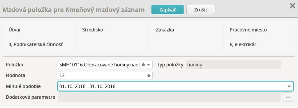 Funkcie pre efektívne spracovanie miezd/import mzdových položiek Aby mal užívateľ, využívajúci túto funkciu, možnosť hromadne importovať mzdové položky s počtom hodín aj s príslušným obdobím, je v