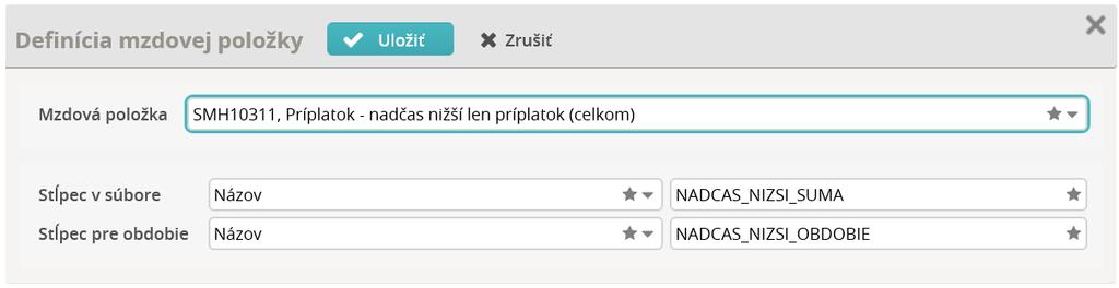 Táto možnosť je dostupná len pri výbere položky, ktorej zdrojová PAM položka má funkciu nastavenú.