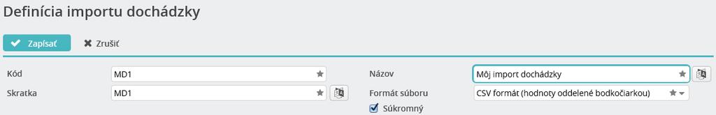 Funkcie pre efektívne spracovanie miezd/import dochádzky z externého súboru Formát txt oddelený tabulátorom, s hlavičkou alebo bez hlavičky pre identifikáciu údajov UPOZORNENIE: V hlavičke txt súboru