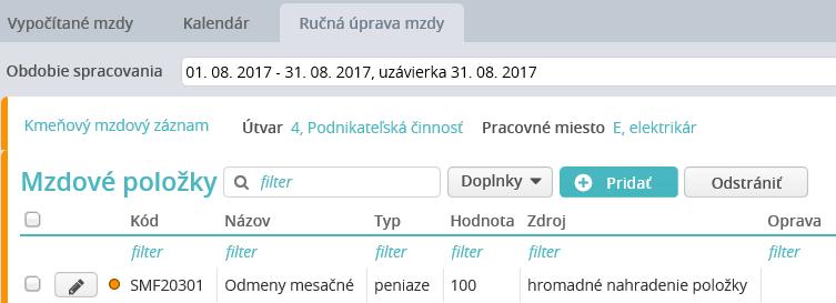 HUMANET PERSONALISTIKA A MZDY časť I. Do políčka Nová hodnota zadajte konštantu v sume 100.