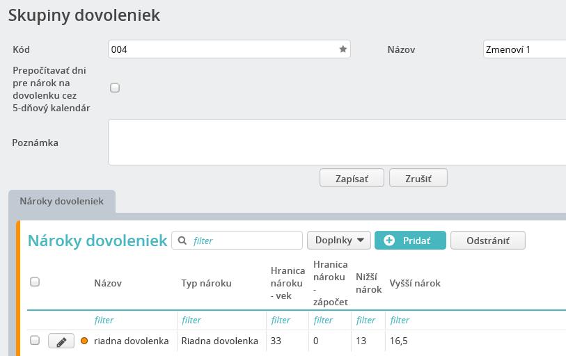 Pomocné dáta PAM/Nároky na dovolenku 16.4 Nároky na dovolenku Systém Humanet neposudzuje nárok na dovolenku podľa nastaveného turnusu, resp. obrazu turnusu.