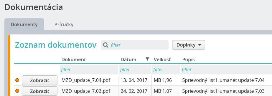 HUMANET PERSONALISTIKA A MZDY časť I. 6.4 Aktualizácia systému Aktualizácia systému je zabezpečovaná updatami, ktoré realizuje buď priamo dodávateľ, alebo vyškolený administrátor užívateľa.
