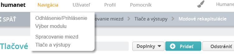 Základné ovládanie v systéme Humanet/Základná orientácia v systéme Ak tento deň pripadne na sobotu alebo nedeľu, podľa nastavenia údajov na záložke Mzdy systém do termínu vpíše dátum posledného