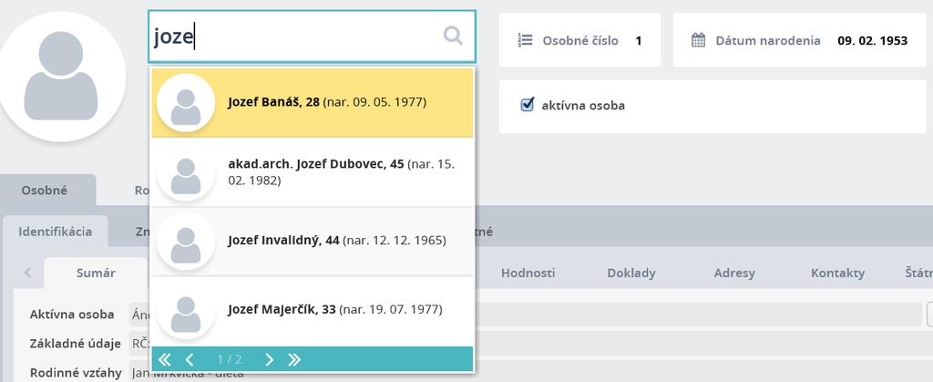 HUMANET PERSONALISTIKA A MZDY časť I. vyhľadať zadaním textového reťazca.