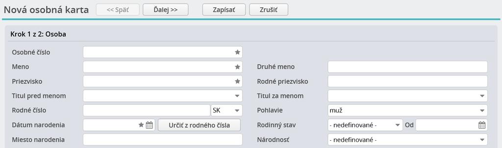 HUMANET PERSONALISTIKA A MZDY časť I. UPOZORNENIE: V zozname osôb alebo rolí v Krokovaní sa zobrazia len tie záznamy, ktoré boli načítané v zozname rolí alebo osôb pred vstupom do evidencie roly resp.