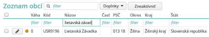 Ak si nie ste istí, kontaktujte službu hotline. 9 Základné nastavenia 9.1 Regióny - pridanie mesta, pošty, okresu, kraja a štátu do číselníka Vo voľbe Základné nastavenia sa nachádza voľba Regióny.