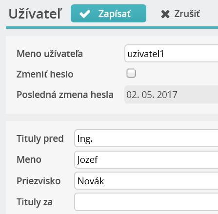 Funkciu Import kontaktov z užívateľov môžete použiť ak chcete na záložku naimportovať mená užívateľov zadaných vo voľbe Správa systému/užívatelia.
