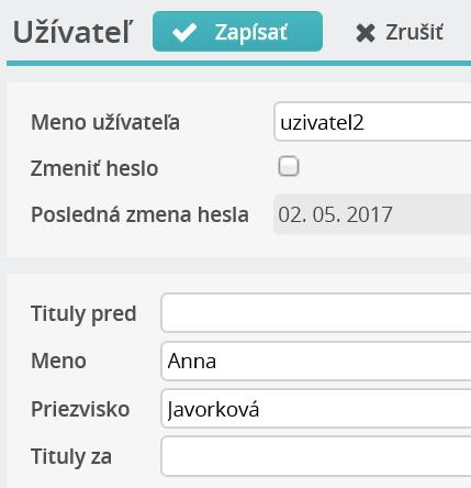 Príklad zobrazovania zadaných údajov zo záložky Kontakty organizácie typu HUMANET vo výstupných formulároch Mesačný prehľad k dani a ročné daňové hlásenie Údaje sa pred