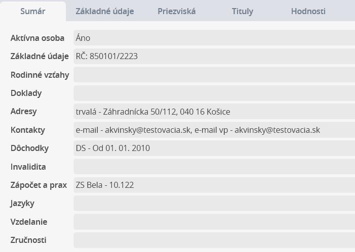 Evidencia Osobné/Identifikácia 12.