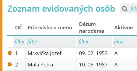 UPOZORNENIE: Na evidenciu základných identifikačných údajov rodinného príslušníka používajte zdroj evidencie Pomocná evidencia osôb.