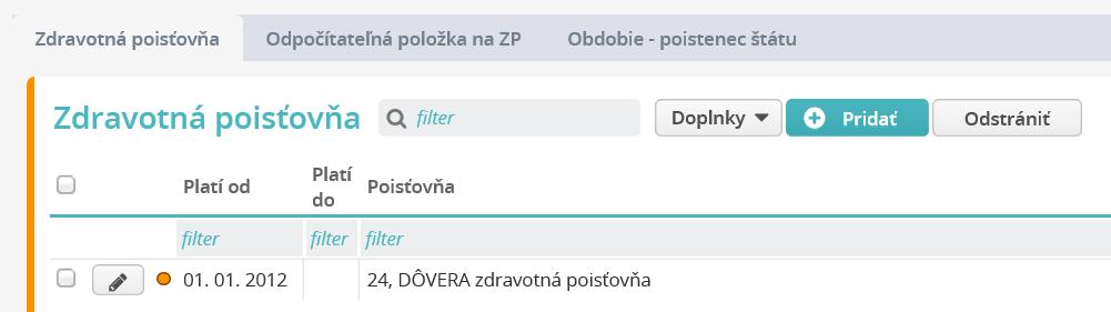 Evidencia Osobné/Poistenia ZPS Na záložku ZPS sa uvádza, či zamestnanec je alebo nie je osobou so zdravotným postihnutím pre účely uplatnenia polovičnej sadzby na zdravotné poistenie.