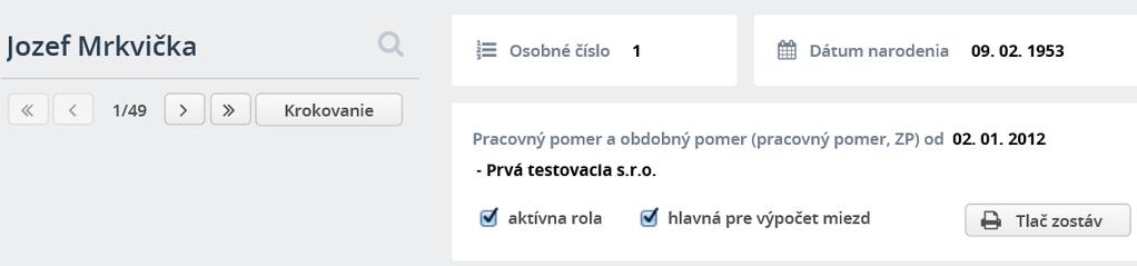 Všetky ostatné údaje musí užívateľ zapísať postupne na jednotlivé záložky príslušnej evidencie.
