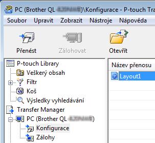 pdz) 10 Pokud chcete vytvořit soubor ve formátu, který lze použít v programu P-touch Transfer