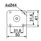 450.130-230 150-223 mm čierny plast PS GIP.P06/17.CRO noha 75x75, v = 17 chróm GIP.P06/20.CRO noha 75x75, v = 20 chróm GIP.P06/30.