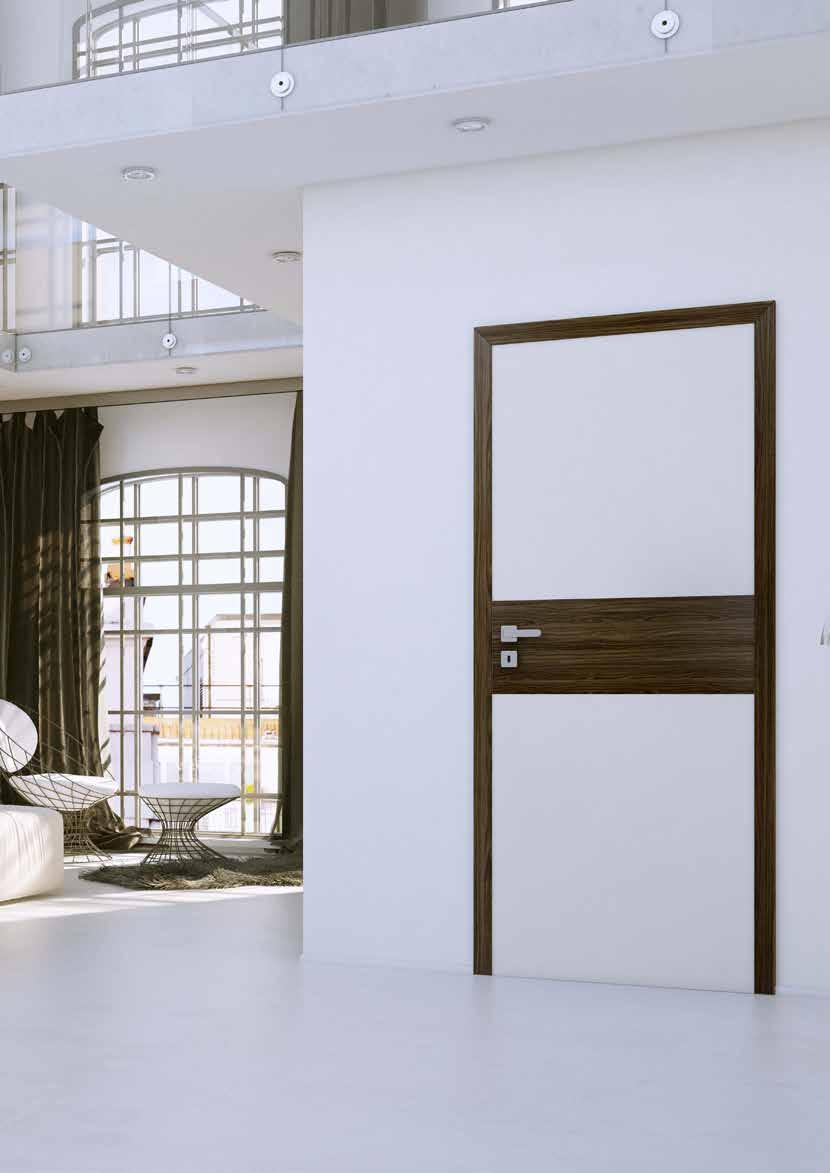 Zajímavá série Lamino Modern přináší kvalitní deskové dveře s kombinacemi přírodních dekorů, skla a kovu.