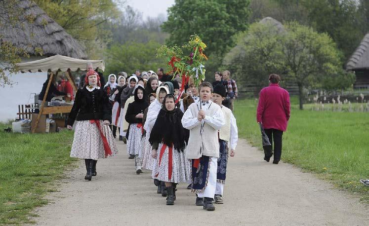 Nositel tradice lidových řemesel) se svou prací i se svými výrobky. Z tradičního zemědělství můžete na několika políčkách vidět plodiny běžně pěstované na moravské vesnici.