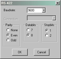 7 Programování Programování pomocí programovacího softwaru RS-422 Označte port [RS-422C] a klikněte pravým tlačítkem myši. Objeví se následující dialogové okno.