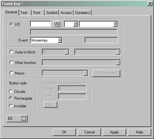Programování Grafické zobrazení a řízení 7 Touch key Platí pouze pro DOP11A-3 a DOP11A-5. Viz odstavec "Použití dotykové obrazovky" na Strana 156 a kapitola 8.1, "Funkční klávesy".