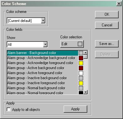 7 Programování Programování pomocí programovacího softwaru Barevné schéma Zde můžete založit individuální barevné schéma a uložit je pod libovolným názvem.