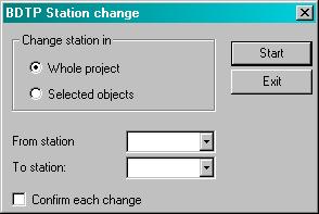 Programování Programování pomocí programovacího softwaru 7 BDTP station change Pomocí této funkce je možné změnit číslování indexu pro projekt BDTP client v rámci sítě BDTP, např.