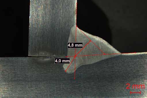 korozi Redukce deformace, náběhových barev a napětí 5,7 mm 4,8 mm Proces forcearc puls Impuls