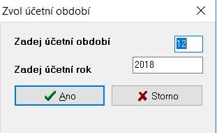 Obrázek: Výběr období, za které se provede odpočet spotřeby podružných vodoměrů Pokud máme nastaven parametr Odpočet spotřeby podružný jen u hlavního OM (A/N), potom program do údaje korekce vodného