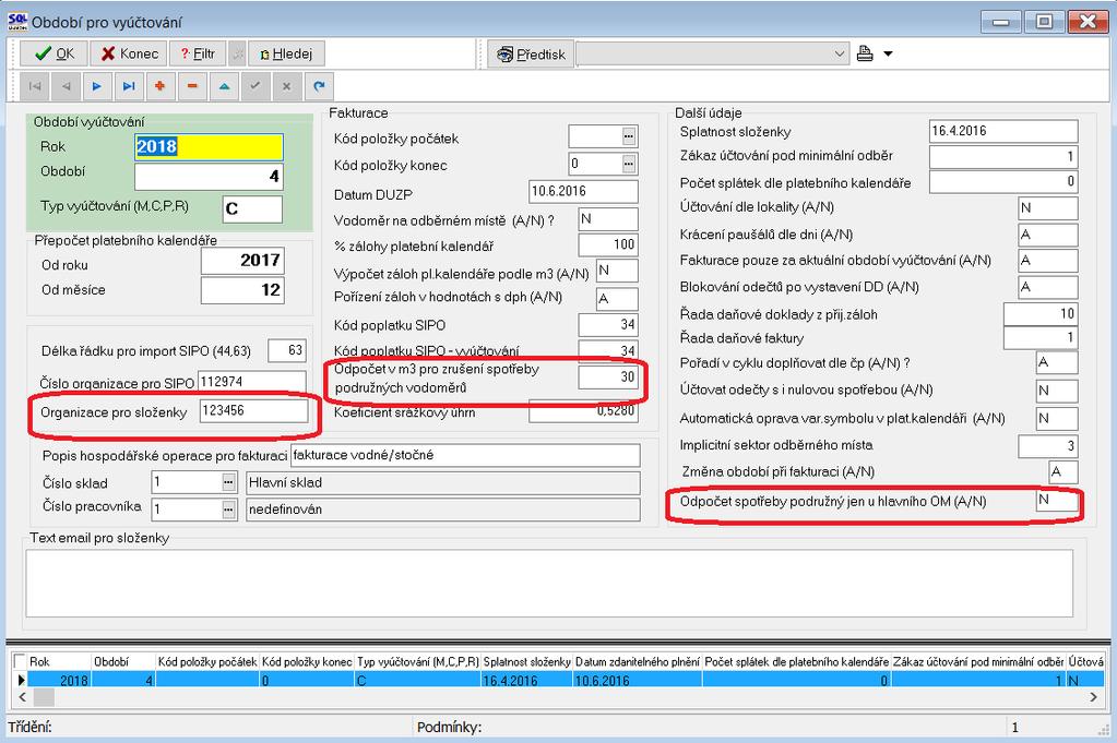 Manuál k novým funkcím IS SQL Ekonom vodné a stočné ve verzi 18.4.