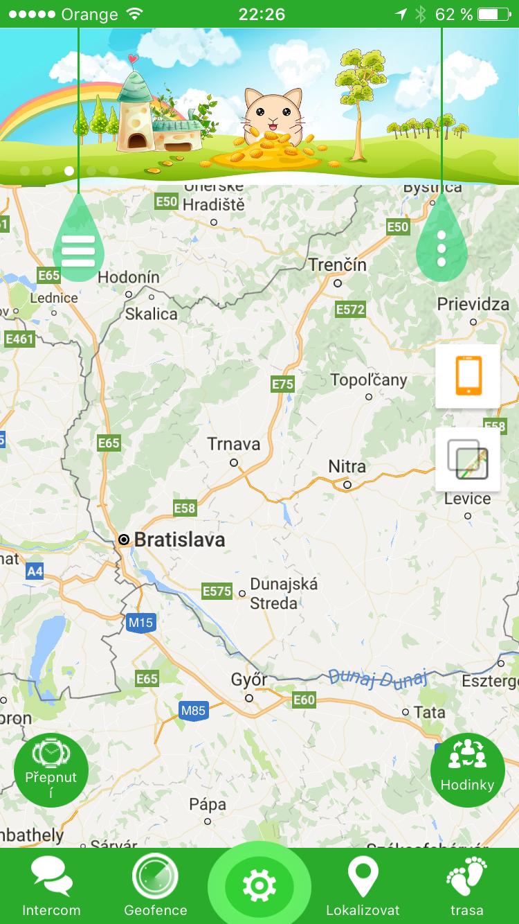 Popis funkcí Nastavení: Ikona "ozubené kolo v