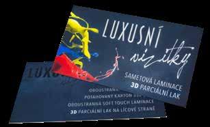 luxusní vizitky s matnou nebo soft touch (samet) laminací a 3d