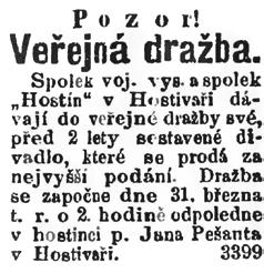 ze života v horních měcholupech a hostivaři Národní politika, 27. března 1889 Spolků se však u Pešautů scházelo víc, jak patřilo k dobovým zvyklostem. Ať už se jednalo o místní (vedle vojáků např.