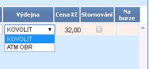 2.3.1 Změna alternativy jídla Alternativu jídla lze měnit pouze u jídel, u kterých je zobrazen rozbalovací seznam alternativ, z nějž kliknutím vyberete požadovanou alternativu. 2.3.2 Změna výdejny Výdejnu lze měnit pouze u jídel, u kterých je zobrazen rozbalovací seznam výdejen, z nějž kliknutím vyberete požadovanou výdejnu.