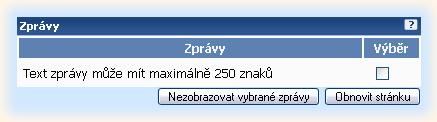 3 Panel Zprávy, náměty 3.1 Zprávy Přehled zpráv obsahuje seznam veškerých informačních zpráv od správce systému KREDIT pro momentálně přihlášeného uživatele.