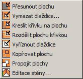 CAD Decor > Návrh obkladů Je-li plocha určena, můžete nástroje spouštět tlačítky Přesunout, Vymazat apod.