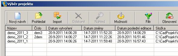 První spuštění programu Spuštění programu Program spustíte poklepáním na ikonu na ploše Windows: CAD Decor > První spuštění programu Spustí se program a automaticky se otevře dialogové okno Výběr